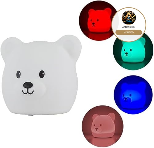 Lampada LED Orsetto in Silicone per Bambini